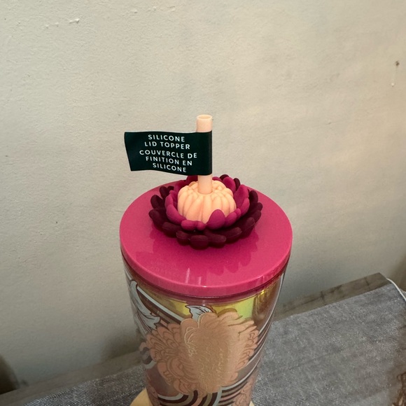NWT Starbucks Holiday 2024 Cold Cup Floral Tumbler, Succulent Lid Topper, Venti - Picture 2 of 5